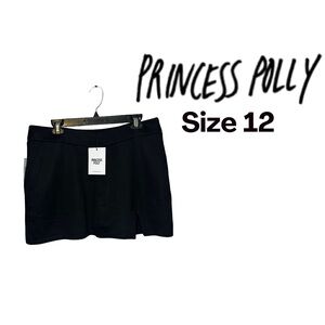 Princess Polly Women’s Ravyn Skort Black Mini Size 12 Whimsygoth Grunge Punk NWT
